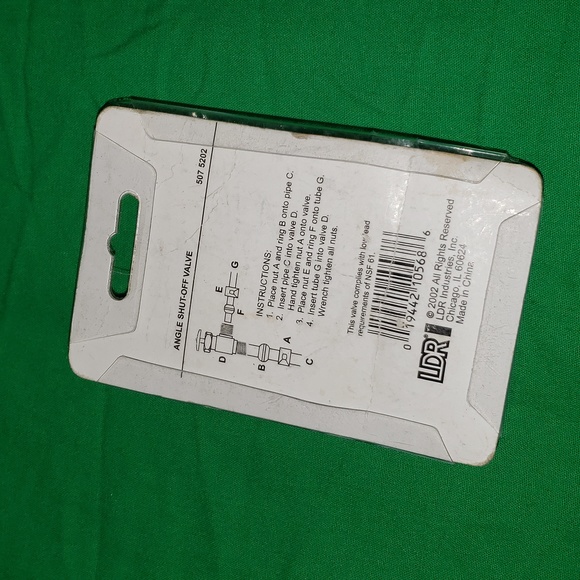 LDR 1/2" x 3/8" or 5/8" Comp Angle Shut-Off Valve New - Picture 5 of 5